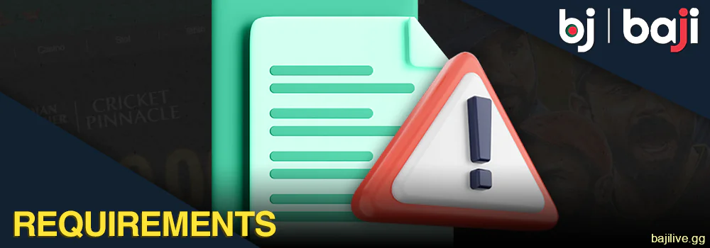 Requirements for Bengali when registering at Baji