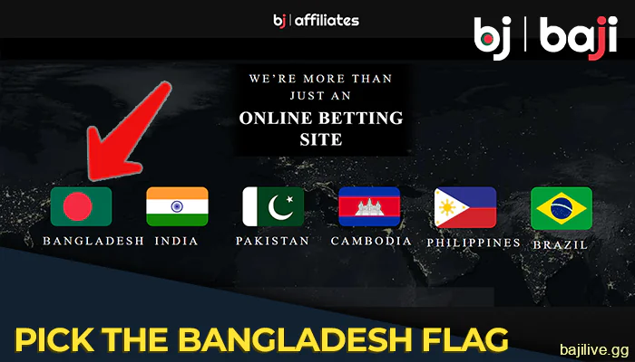Click on the flag of Bangladesh to open the page for the affiliate with Baji from this country
