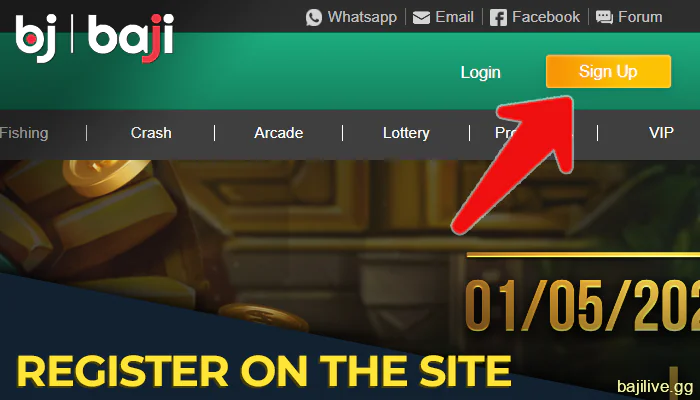 Use any of your devices to register on the Baji website